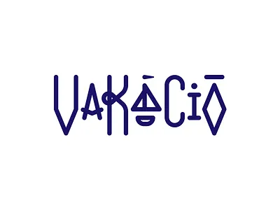 Vakáció logo adventure camping event holiday lettering logo logotype music party summer trip type typography