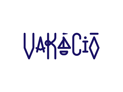 Vakáció logo adventure camping event holiday lettering logo logotype music party summer trip type typography