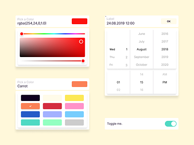 Joker UI Kit 001 colorpicker datepicker design toggle ui