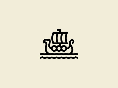 Linear Drakkar Logo adventure boat brand design linear logo nautical sailing ship scandinavia sea travel vikings