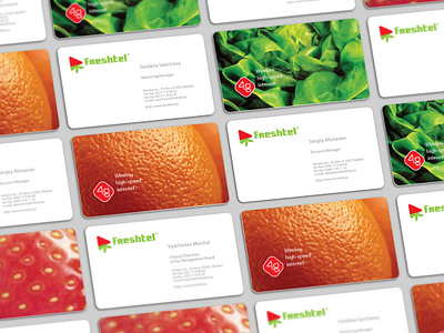 Freshtel / business cards 4g brand design branding business card design business cards design freshtel identity logo logo design variative visual identity визуальная идентификация разработка логотипа