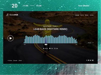 20 Post concept music ui ux web web design webdesign website yura oleskiv