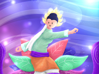 34HPI - Kepulauan Riau colorful dance digital illustration indonesian kungfu leaf local natural painting tropical