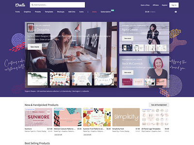 Crella Marketplace's frontpage design branding clean creative crella design illustration marketplace typography ui web design webdesign website