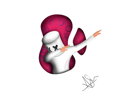 Marshmello arinjay concert design dj illustration ipad ipadpro marshmello mellow music procreate song
