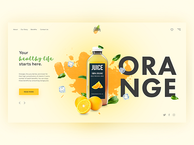 Orange Fruit Juice concept. V1 clean concept creativity daily design juice landing orange ui web website