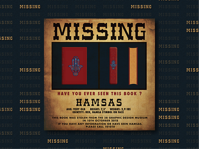 Book Ideation - #11 Missing ai book find hamsa idea illustration missing navy old paper ps typogaphy