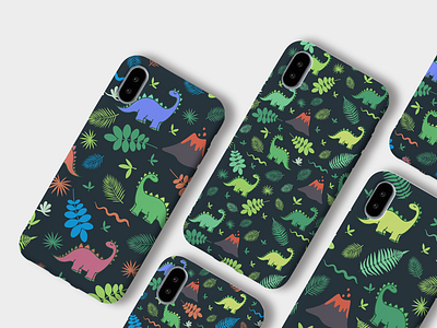 Dino Kids Pattern adobe illustrator concept design drawing flat icon illustration logo pattern pattern art pattern design patterns vector