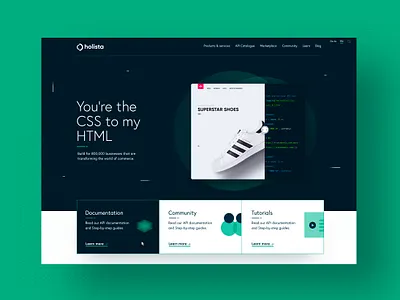 Header Mockup for Developers Portal blockchain blockchaindevelopment circle code css dark dark theme dark ui developers dots homepage html mockup portal shoe tech ui ux