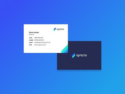 Syncro business cards branding design flat logo vector