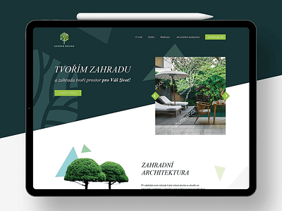 Garden design. Web design. adobe adobe xd architect brand brand identity concept design garden graphic green lubossito nature presentation web web design website wordpress