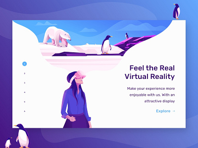 Landing Page Virtual Reality design illustration landing page minimal ui virtual reality