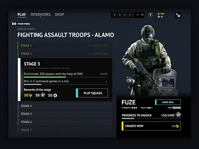 Rainbow Six: Siege. Special Event design game ui ux