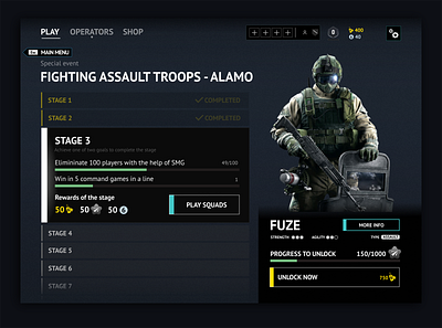 Rainbow Six: Siege. Special Event design game ui ux