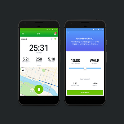 Endomondo - workout screen app app design flat running sport statistic statistics training ui