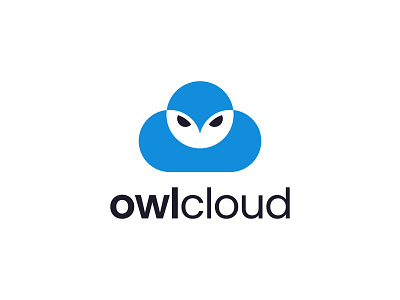 OWL CLOUD abstract animal cloud cute design element icon illustration isolated line logo modern moon nature night owl sign symbol template vector