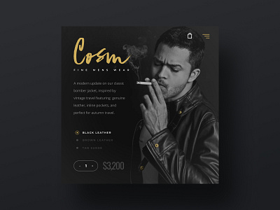 Cosm Mens Wear WordPress Concept figma menswear uxui wordpress design