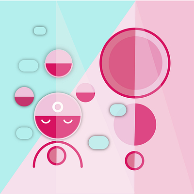 Bubble girl design flat illustration web website