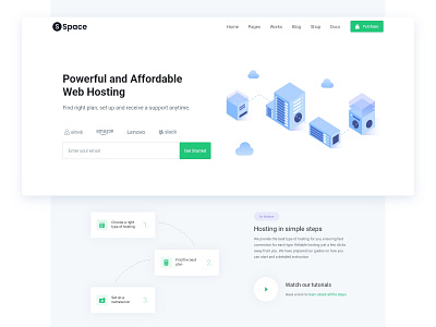 Hosting Demo for Space hero area hosting how it works htmlstream interface modern design template ui ux web illustration webdesign wip