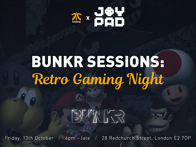 Bunkr Sessions bunkr design esport event promotion gaming night promotion retro social media