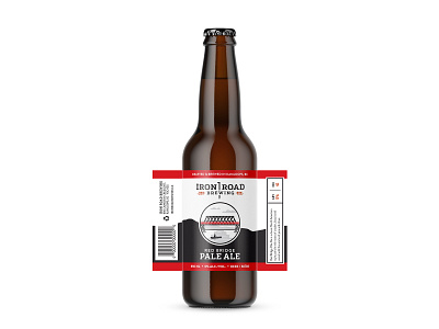 Red Bridge Pale Ale beer bottle branding brewery bridge craft beer craft brewery identity iron road label locomotive packaging railway train