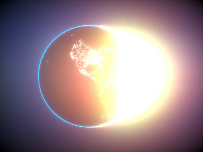 Tomorrow 3d c4d cinema 4d design earth light night octane render space star sun