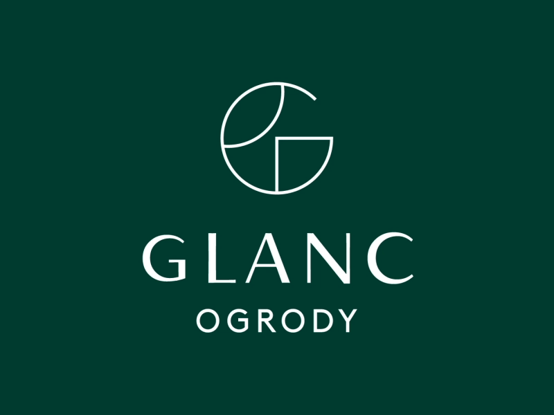 GLANC OGRODY - Garden Design - animated logo animation bauhaus branding garden gif green illustration logo logotype minimalism minimalist logo typography vector
