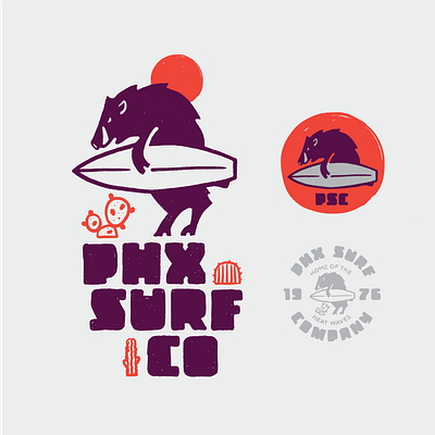 Phoenix Surf Company Rebound anachronism desert javalina logo phoenix surf surfing wild pig