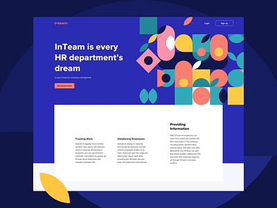 InTeam animation database design employee hr hr software landing managment pattern site tool ui ux