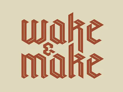 Wake & Make branding design grid illustration logo typography vector