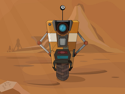 Claptrap from Borderlands art cartoon design illustration logo vector vectorart