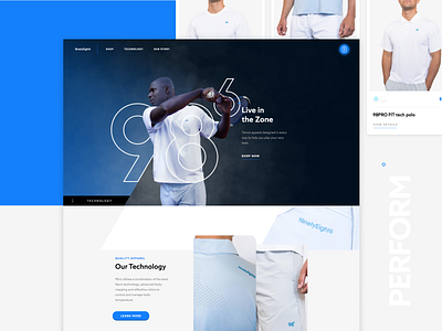 NinetyEight6 Ecommerce Site apparel design ecommerce photography sports tennis ui uiux ux website