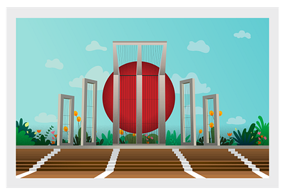 Central Shahid Minar "Martyr Monument" of Bangladesh 1952 21st architecture bangladesh building dhaka february flat illustraion martyr minimal monument vector