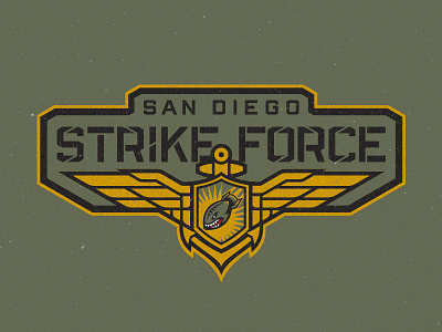 San Diego Strike Force Primary Wordmark branding custom type fighter pilot football marines pilot san diego sports us navy wings