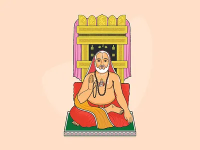 Shri Raghavendra Swami faith illustrator vector