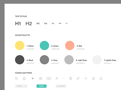 Design System color palette design system icons simple style guide text style