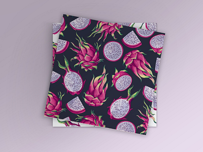 Dragon Fruit Seamless Pattern 2d art card design dragon fruit exotic fabrik foliage fruit illustration jungle modern pattaya pattern print seamless summer textile tropical vector