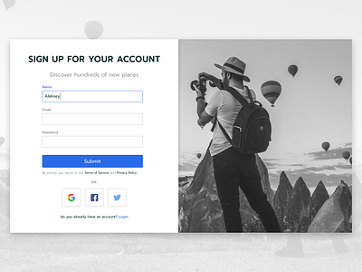 Daily UI 001 Challenge 001 challenge daily daily ui dailyui dailyui 001 design first form gray sign signup signupform uidesign