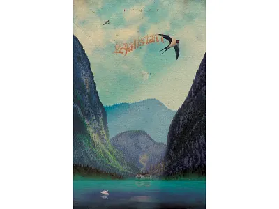 Hallstatt Vintage Travel Poster austria hallstatt illustration illustrator photoshop poster poster a day poster art poster design retro travel poster vintage