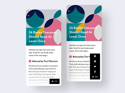 Daily UI 10 - Social Share app design article dailyui dailyui010 patterns share social social share ui ux uidesign webdesign