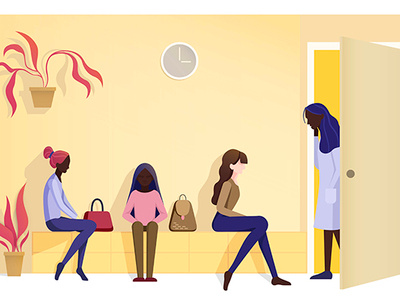 Turn to the doctor app design doctor flat flat design hospital illustration illustrator medicine minimal people turn vector