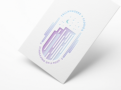 Merit Badge: Stargazing on a Roof dreamy gradient logo logodesign merit badge stars tallahassee