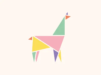 Llama 2d adobe adobe illustrator animal clean colors creative design digital flat green icon illustration llama logo minimal minimalist design pink shapes vector