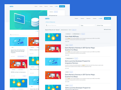 Datto Resource Center design resrouces search ui ui design