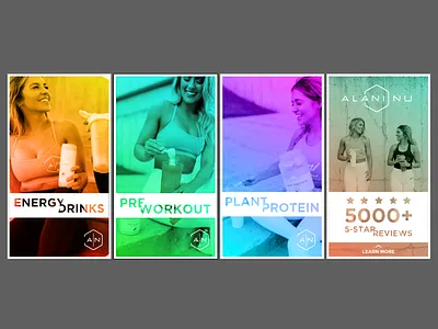 Alani Nu - Gradient Instagram Story alaninu drinks energy nutrition plant protein supplements whey workout