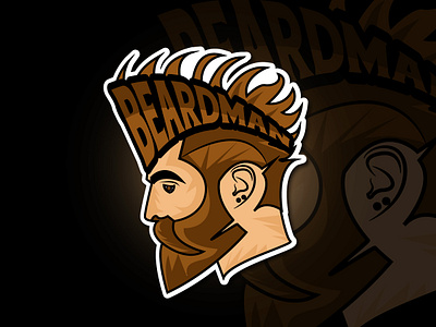 beard man caricature icon illustration logo mascot