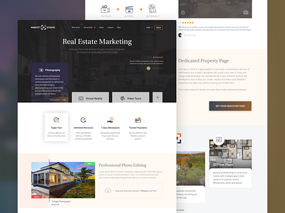 Real Estate Marketing cards design icons landing landing page landingpage photography real estate realestate redesign services testimonials ui uidesign ux uxdesign web webdesign website