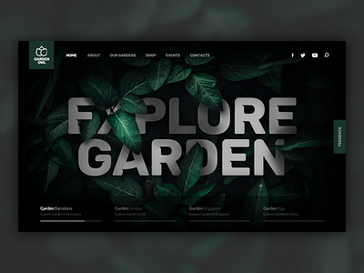 Garden Hero Concept clean design forest garde green identity landing page leaves minimal sketch ui ux web design website