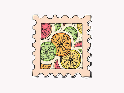 🍊 🍋 📬 citrus digitalart fruit grapefruit illustration illustrator lemon lime orange photoshop stamp summer wacom whimsical