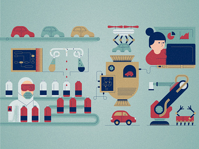 Manufacturing 2020 business editorial design graphic design illustration infographic layout manufacturing report technology